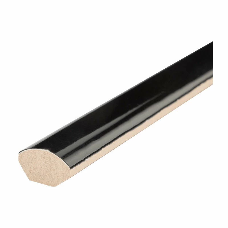 New 🤩 Merola Tile Chester Ceramic Demi-Bullnose Wall Trim Tile, Nero 😀 - Image 3