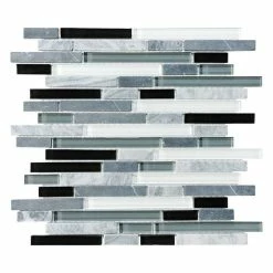 Best deal โ Anatolia Bliss Bliss Midnight Stone And Glass Linear Mosaic Tile, 12"x12" Sheet ๐