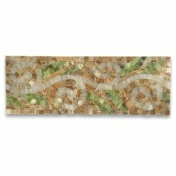 Flash Sale ⭐ Stone Center Online Marble Mosaic Border Listello Tile Garden Onyx 4.7x13.4 Polished, 1 Piece 🛒