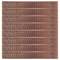 Flash Sale ✨ Premier Copper Products 🔨 Hammered Copper Tile, 1"x8", Set Of 8 👏