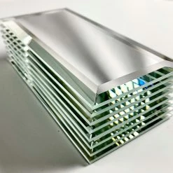 New โญ Abolos Reflections Peel & Stick 3x6 Beveled Glass Mirror Subway Tile In Glossy Silver ๐