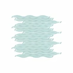 Deals ✨ Flooring Supply Shop Mosaic Glass Tile Surface Waves, Light Green ❤️