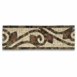 Deals 😉 Stone Center Online Marble Mosaic Border Listello Accent Tile Waltz Beige 4x12 Polished, 1 Piece 👏