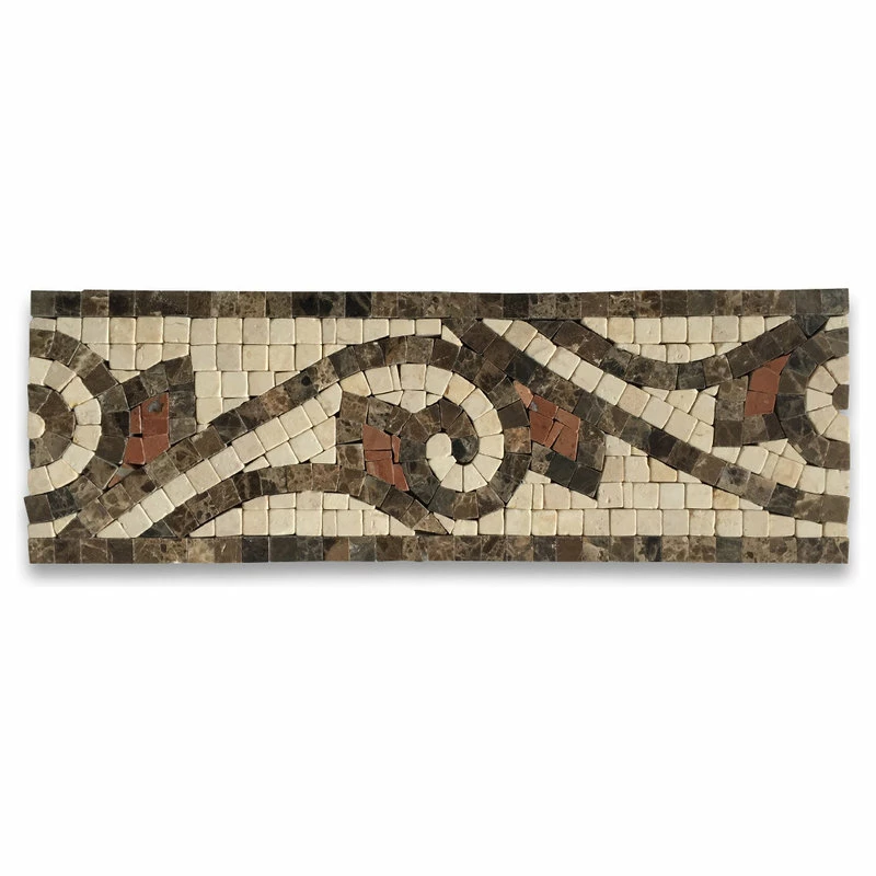 Deals ๐ Stone Center Online Marble Mosaic Border Listello Accent Tile Waltz Beige 4x12 Polished, 1 Piece ๐