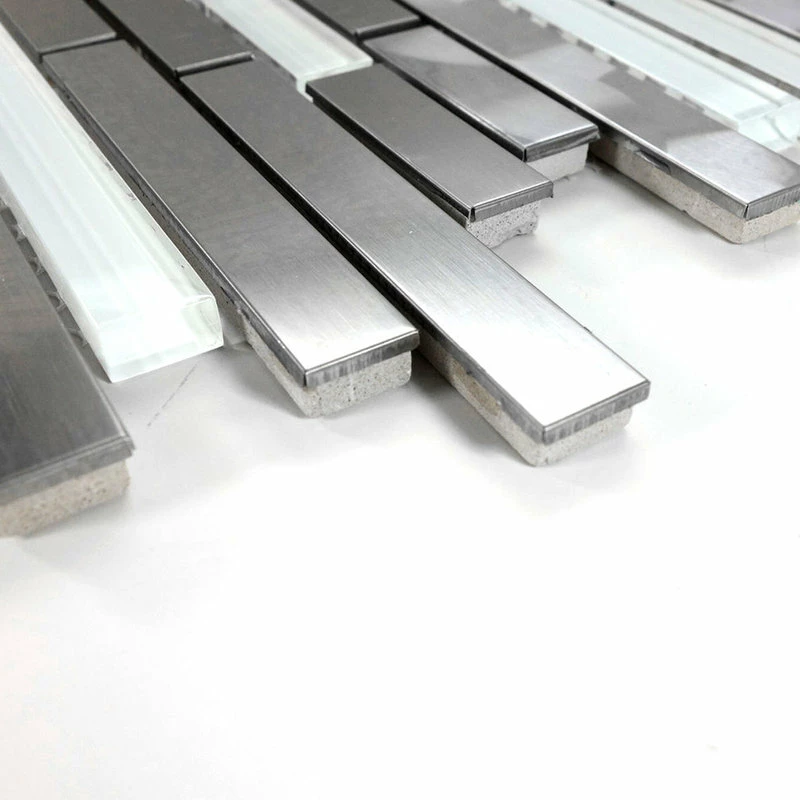 Cheap โจ Modket Stainless Steel Brushed Nickel Swirl Glass Mosaic Backsplash, 12"x14", Set Of 10 โ๏ธ - Image 4