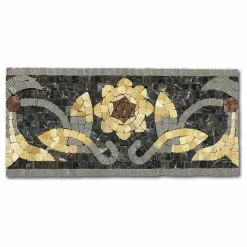 Flash Sale 🤩 Stone Center Online Marble Mosaic Border Listello Tile Wintersweet Gold 5.5x12 Tumbled, 1 Piece 👍