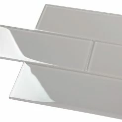 Wholesale 💯 Giorbello 4"x12" Glass Subway Collection, Light Gray 😀