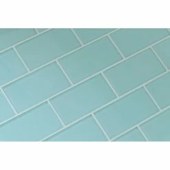 Flash Sale 😍 Rocky Point Tile Co Seafoam Green 3x6 Glass Subway Tile, 3"x6" Tiles, Set Of 8 🔥