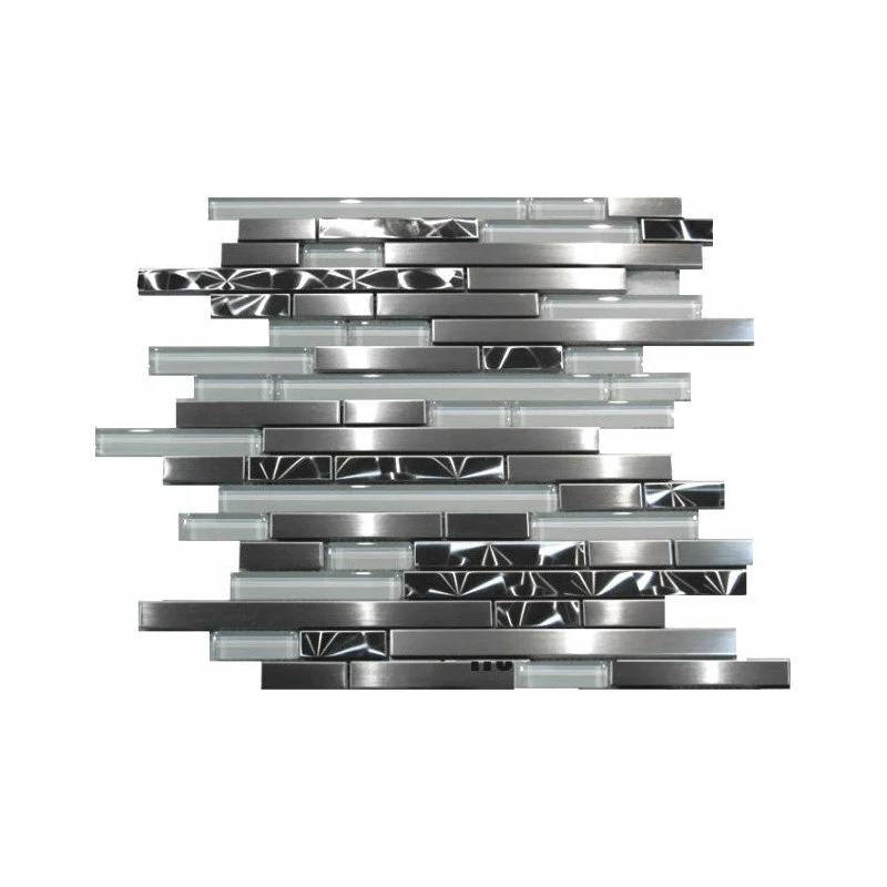 Cheap โจ Modket Stainless Steel Brushed Nickel Swirl Glass Mosaic Backsplash, 12"x14", Set Of 10 โ๏ธ