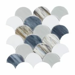 Flash Sale ❤️ Fancy Decorative Mosaic Newport Scale Beach 9.5 X 9.75 🥰