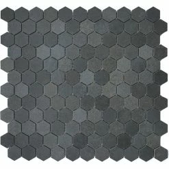 Buy ⭐ Pebble Tile Mosaics 1" Hexagon Basalt Mosaic Tile, 11"x11.5" 👍