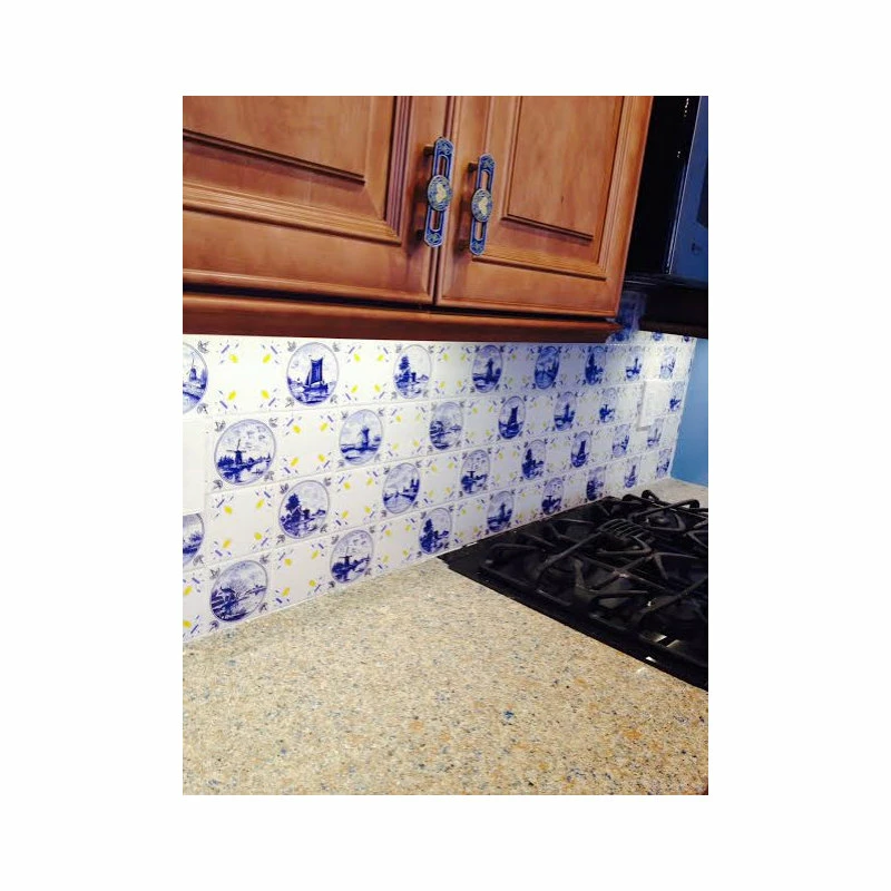 Cheap 👍 Mottles Murals Ceramic Tiles Delft Kiln Fired Ceramic Tiles Blue Wind Mill Ships Dutch Houses, 6-Piece Set 🛒 - Image 8