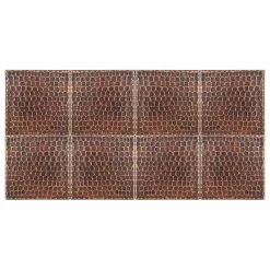 Promo 🛒 Premier Copper Products 🔨 Hammered Copper Tile, 4"x4", Set Of 8 ⌛