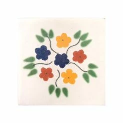 Outlet 😀 Mexican Decorative Accessories 4"x4" Mexican Ceramic Handmade Tile #C005 🧨