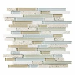 Hot Sale ๐ Anatolia Bliss Bliss Spa Stone And Glass Linear Mosaic Tile, 12"x12" Sheet ๐ฅ