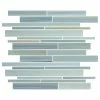 Hot Sale ⌛ Rocky Point Tile Co Reflections Hand Painted Linear Glass Mosaic Tile, 12"x12" ⭐