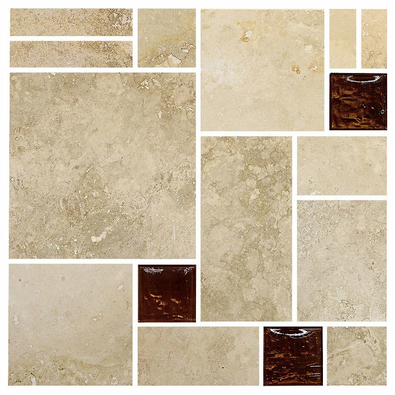 Promo ๐ฅ Travertine Brown Glass Mosaic Kitchen Backsplash Tile, 12"x12" ๐