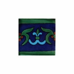 Cheapest 🧨 Fine Crafts & Imports 2x2 36 Pcs Blue Liz Flower Talavera Mexican Tile ❤️