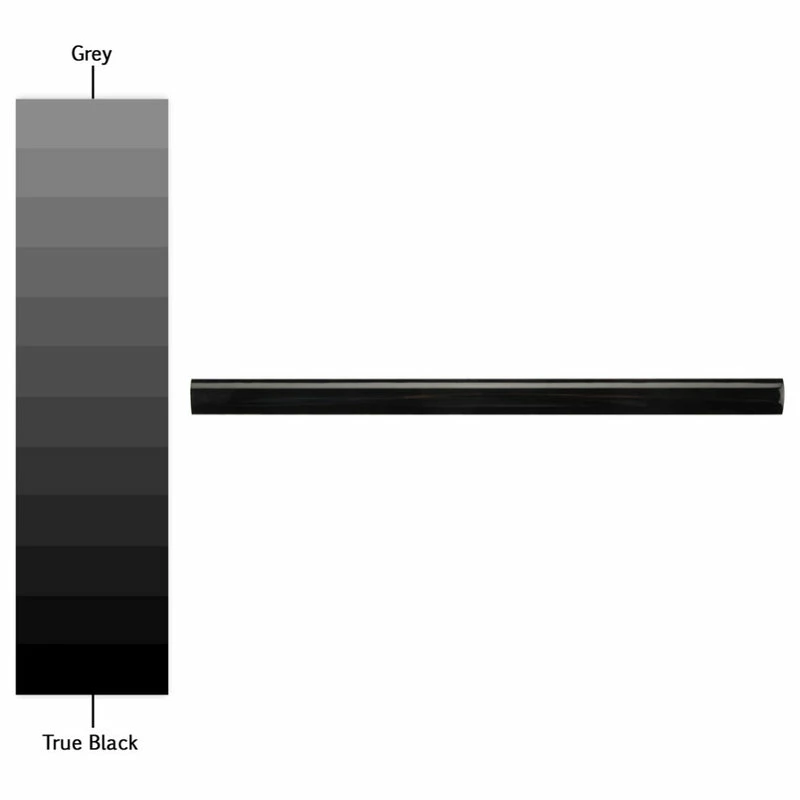 New 🤩 Merola Tile Chester Ceramic Demi-Bullnose Wall Trim Tile, Nero 😀 - Image 2