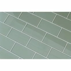 Flash Sale 🥰 Rocky Point Tile Sage Green 3x6 Glass Subway Tile, 3"x6" Tiles, Set Of 8 🎉