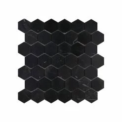 Wholesale ๐ Flooring Supply Shop Mosaics Tile Marble Marquinia Hexagon - Black - For Floors Walls ๐