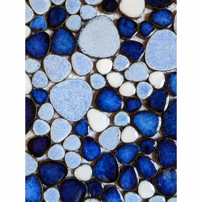Outlet 🛒 DistrictII Mix Blue Pebble Porcelain Mosaic Tile 😍 - Image 2