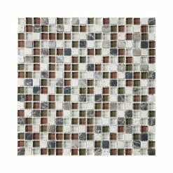 Cheap 😉 Anatolia Bliss Bliss Cabernet Stone And Glass Square Mosaic Tile, Chip Size: 5/8"x5/8", 12"x12" 👏