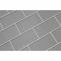 Best Pirce ๐ Rocky Point Tile Co Pearl Gray 3x6 Glass Subway Tile, 3"x6" Tiles, Set Of 8 ๐ฏ