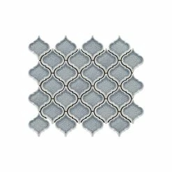 Cheapest 🔔 Flooring Supply Shop Crackle Glass Porcelain And Glass Arabesque Mosaic Tile For Floors Walls, Blue 🔥