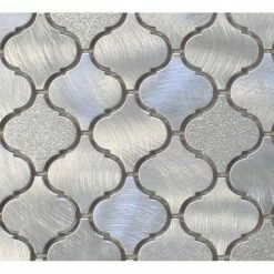 Best Sale ✨ Rocky Point Tile Co Cosmo Brushed Aluminum Arabesque Mosaic Tile, Chip Size: 2"x2", 12"x12" Sheet 🎁