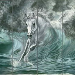 Top 10 ⌛ Artwork On Tile Ceramic Tile Mural Backsplash, Poseidon's Gift By Kim McElroy, 24"x18" 🧨