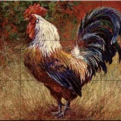 Flash Sale 👍 The Tile Mural Store (USA) Tile Mural, Iron Gate Rooster Ii By Laurie Snow Hein ❤️