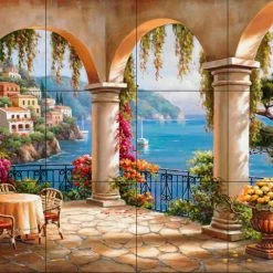 Best Pirce 😉 The Tile Mural Store (USA) Tile Mural, Terrace Arch Ii By Sung Kim 🎉