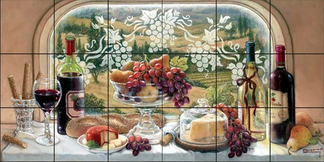 Best Pirce 💯 Tile Mural Store Tile Mural Kitchen Backsplash - Harvest Celebration - By Janet Kruskamp 😀