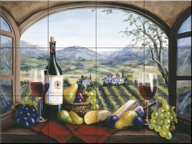 Wholesale 😉 The Tile Mural Store (USA) Tile Mural, Rich Harvest In Reds By Barbara Felisky 🔥