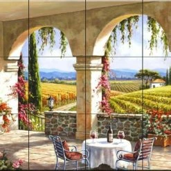 Top 10 ⭐ The Tile Mural Store (USA) Tile Mural, Wine Country Terrace By Sung Kim 🎉