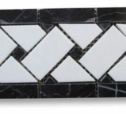 Top 10 ✔️ Stone Center Online Thassos White Marble 4x12 Basketweave Mosaic Border Black Dots Polish, 1 Sheet 🎁